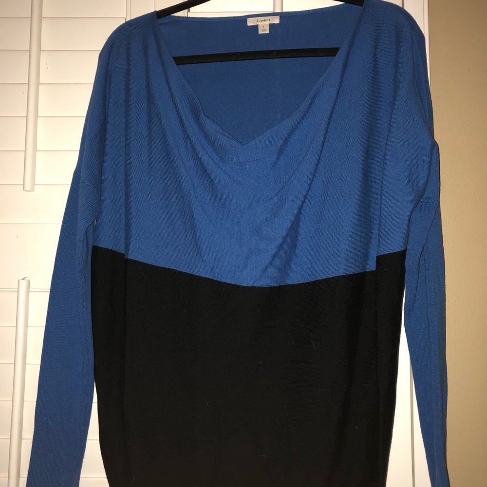 colorblock scoop neck sweater